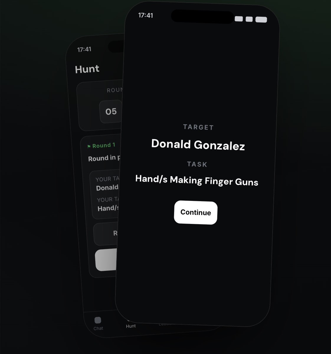 The Snapshot app showing a secret target and task